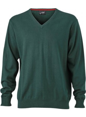 James & Nicholson Férfi V-nyakú Pulóver sötétzöld színben