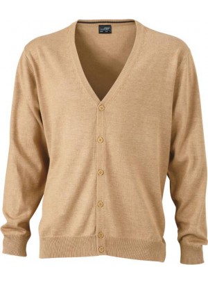James & Nicholson Camel színű Férfi V-nyakú Kardigán