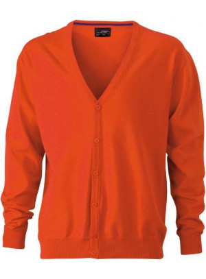 James & Nicholson narancs színű Férfi V-nyakú Kardigán
