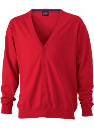 James & Nicholson piros színű Férfi V-nyakú Kardigán